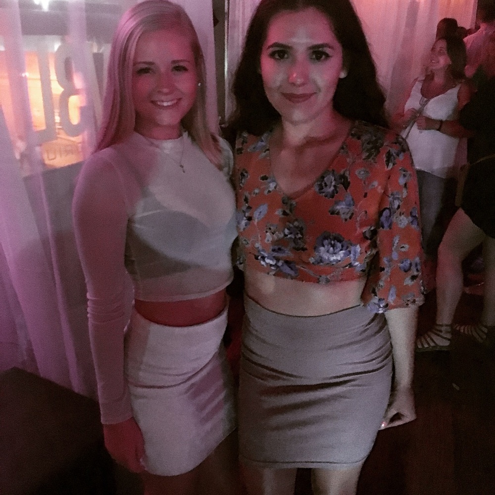Suede mini skirt